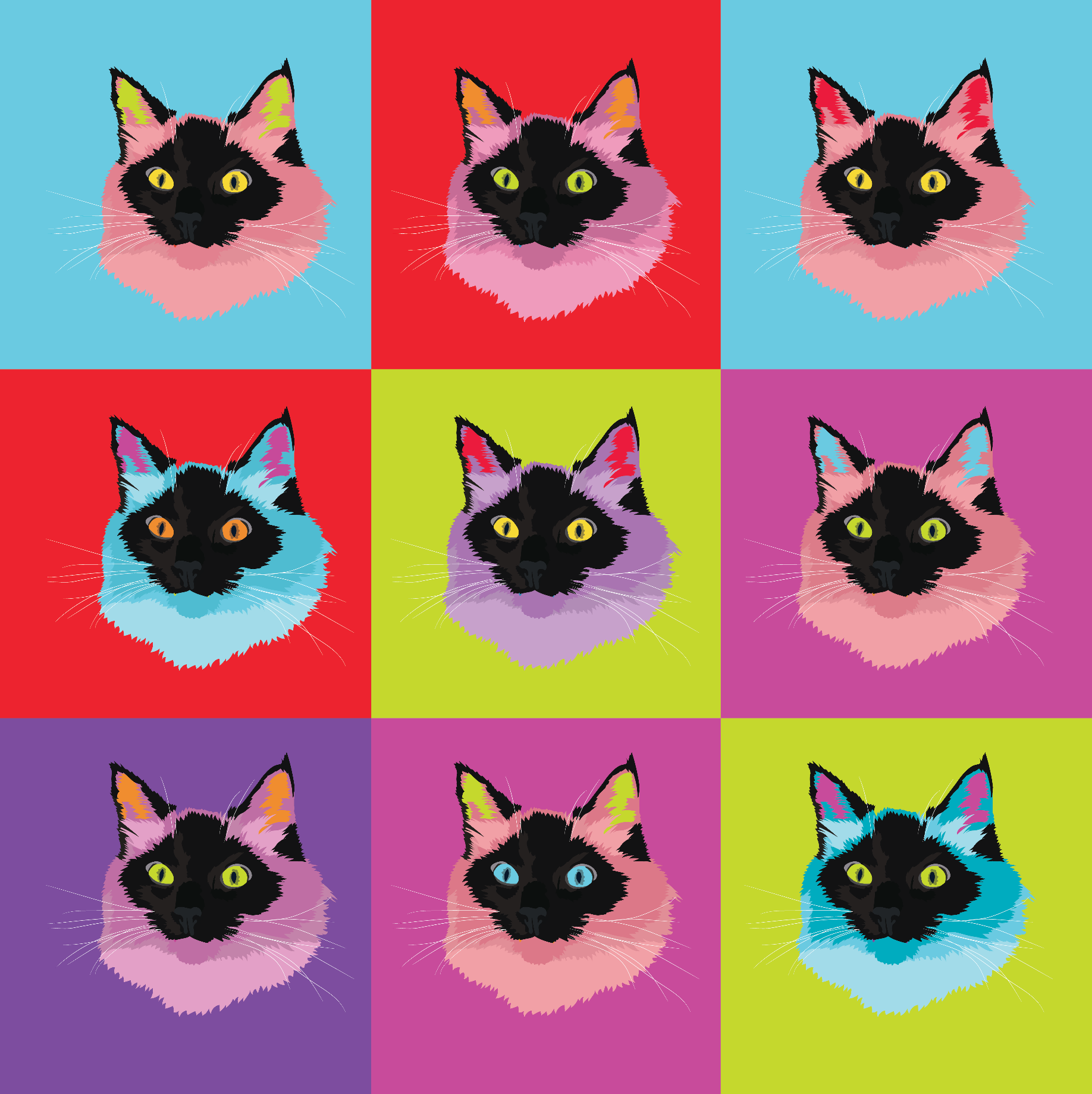 Pop Art Grid – Anna Powali Portraits